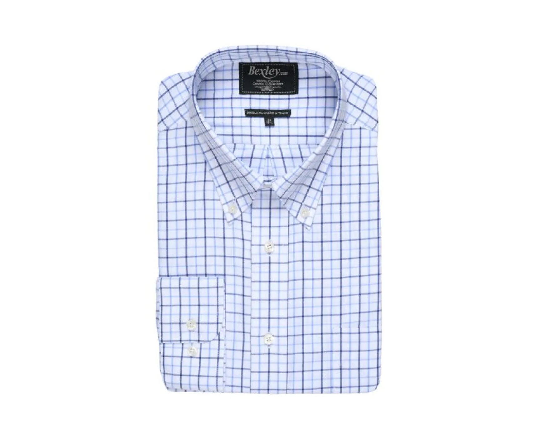 Bexley | Flannel Shirt With Blue Checks Lindsay White And Blue