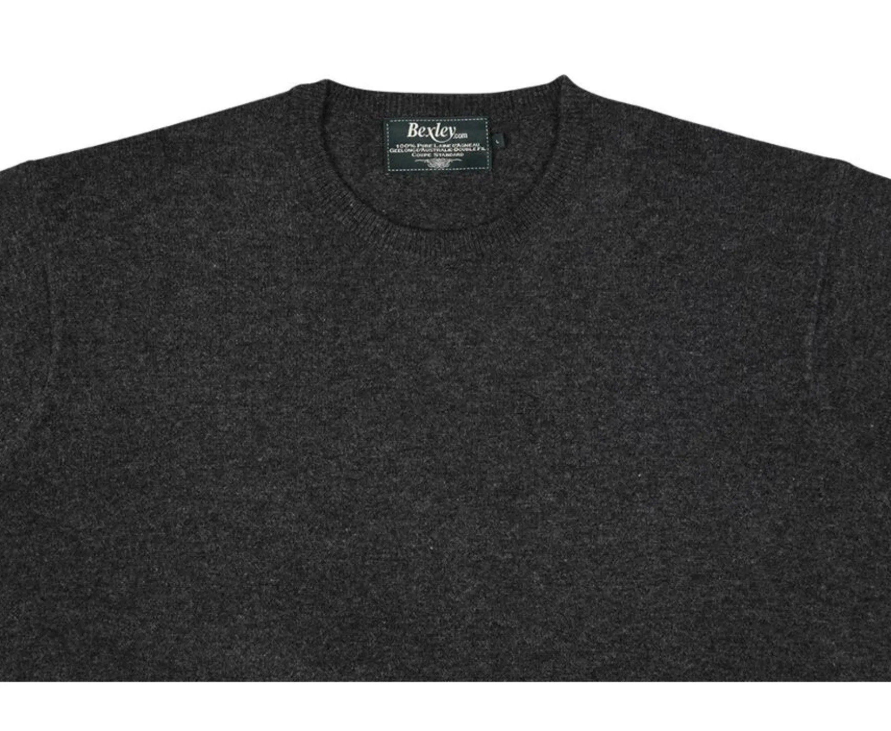 Bexley | Grey Antracite Round-Neck Wool Jumper Conan Grey Anthracite