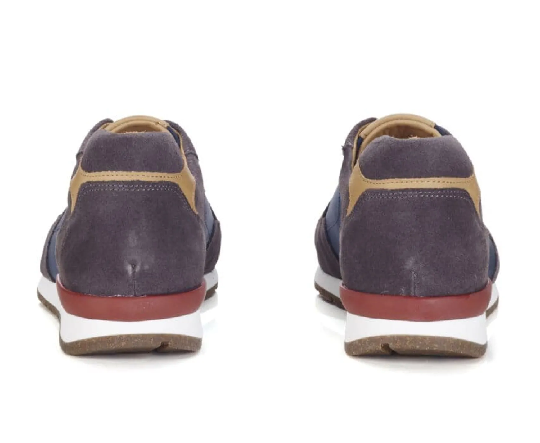Bexley Trainers & Sneakers | Grey Suede & Khaki Leather Trainers - Canberra Ii | Velours Gris Et Marine