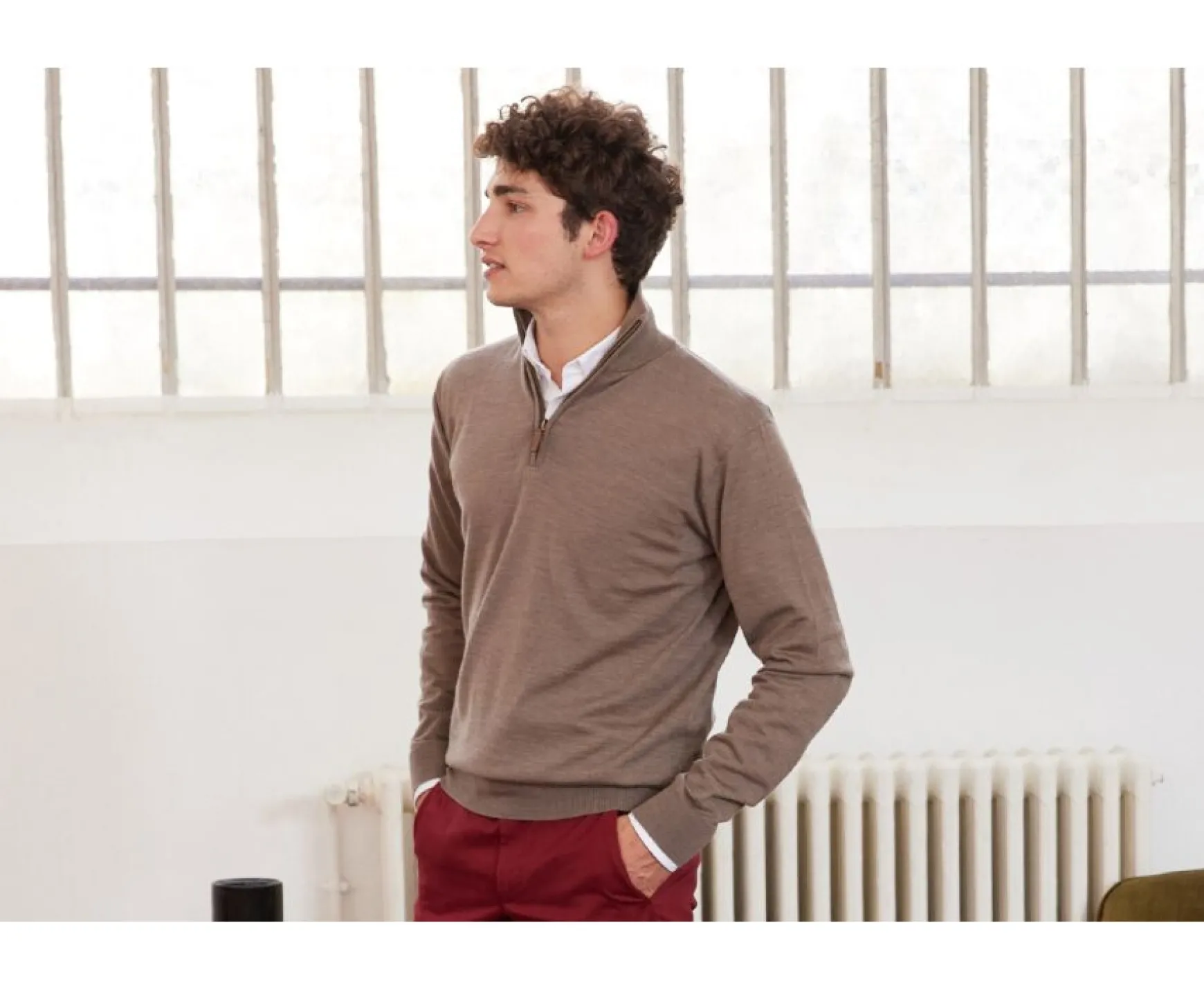 Bexley | Half-Zip Pullover - Vlarinos | Taupe Grey Melange