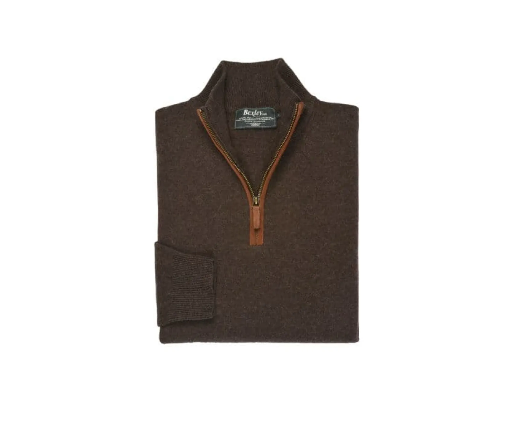 Bexley | Half-Zip Wool Jumper Keithy Dark Chocolate