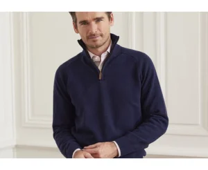 Bexley | Half-Zip Wool Jumper Kenneth Navy