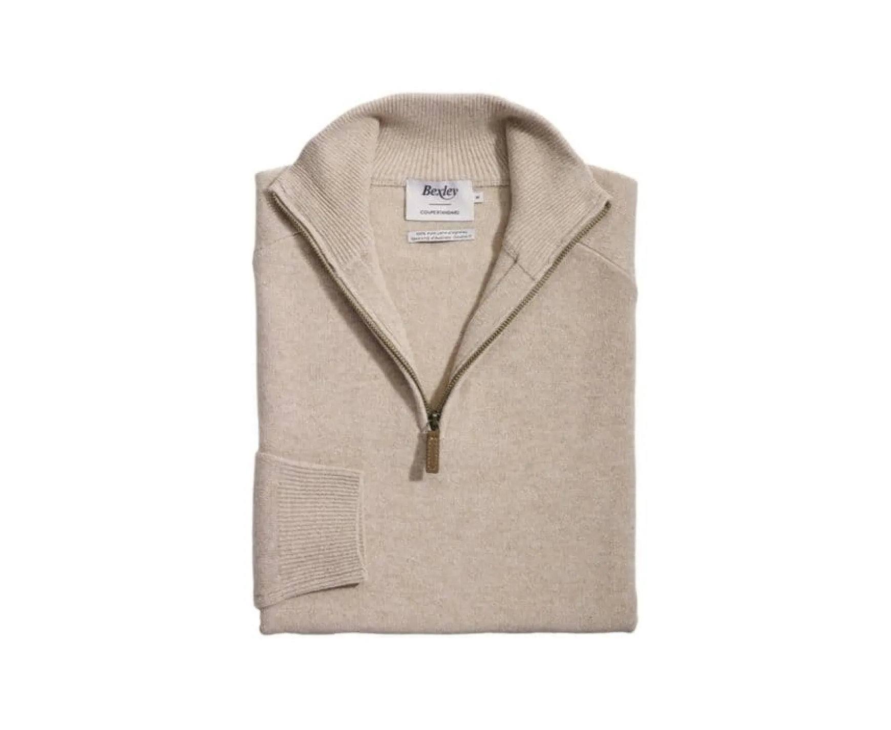 Bexley | Half-Zip Wool Sweater - Kenneth | Beige Melange