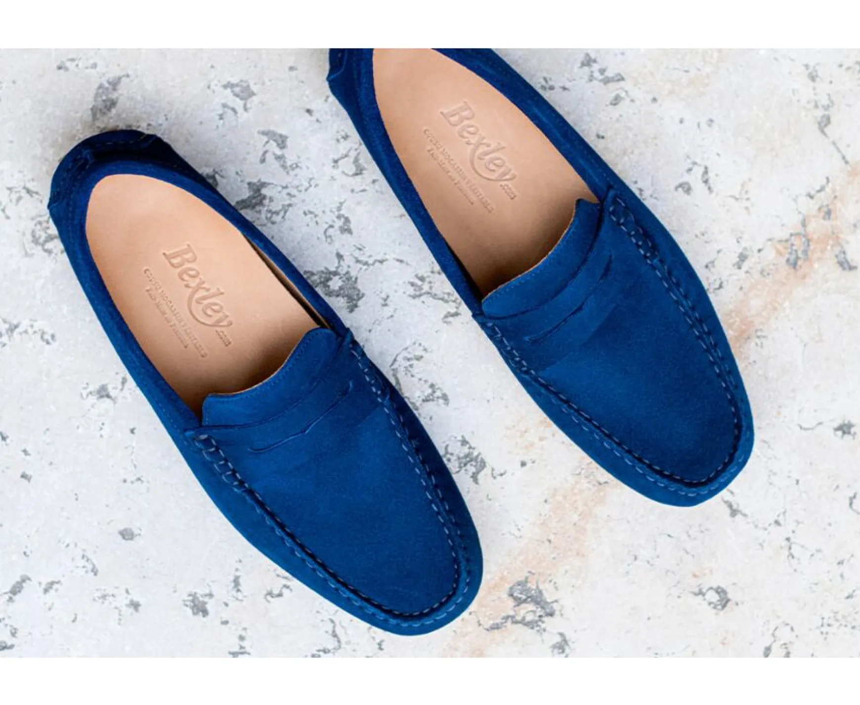 Bexley Moccasins | Indigo Blue Men'S Driving Moccasins Seacrest Indigo Blue Suede