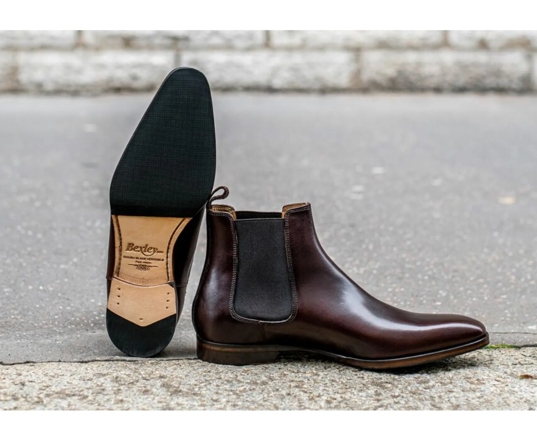 Bexley Chelsea Boots | Leather Chelsea Boots Bergame Patin Chocolate