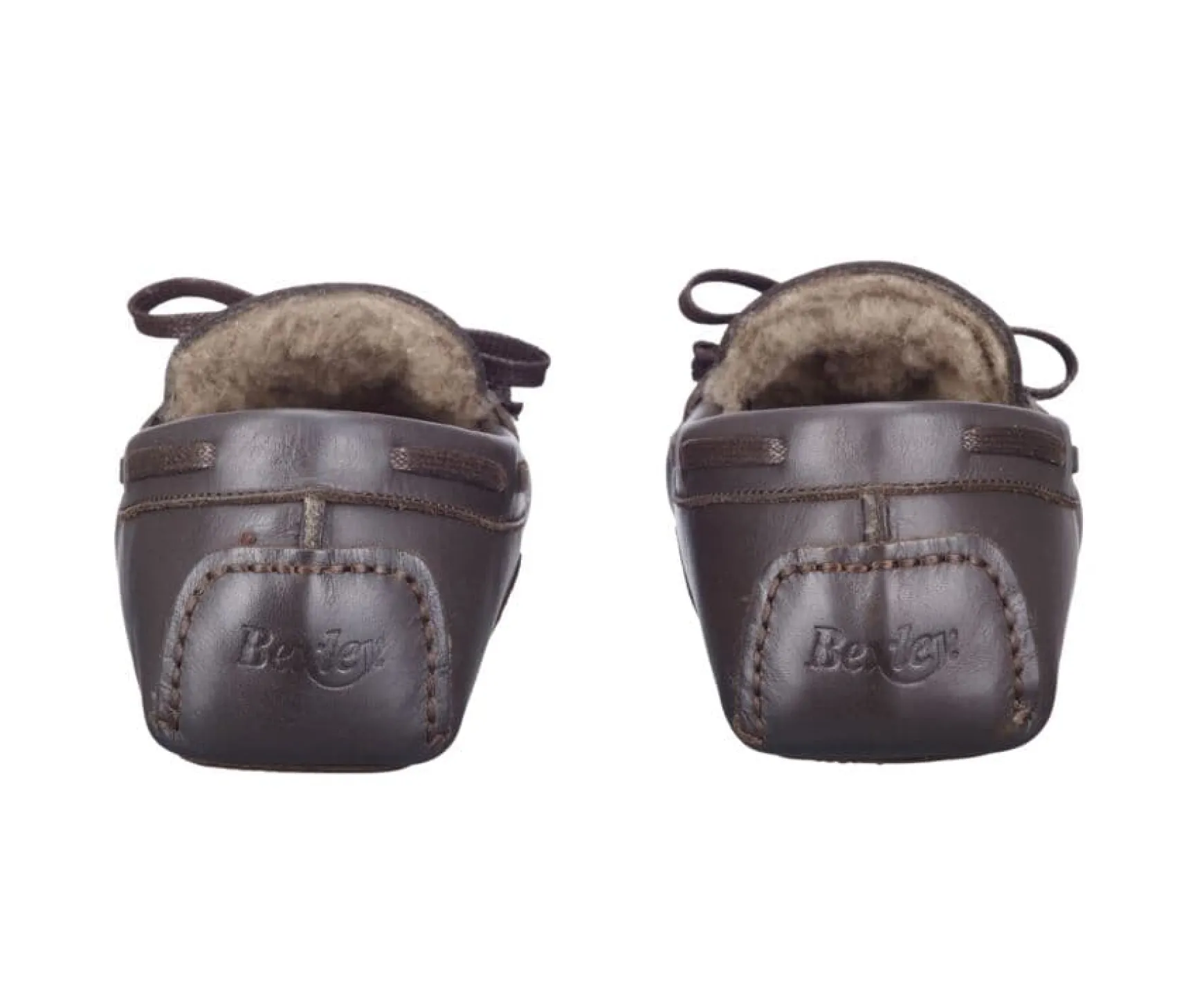 Bexley | Leather Wool Lining Moccasin Slippers Chocolate
