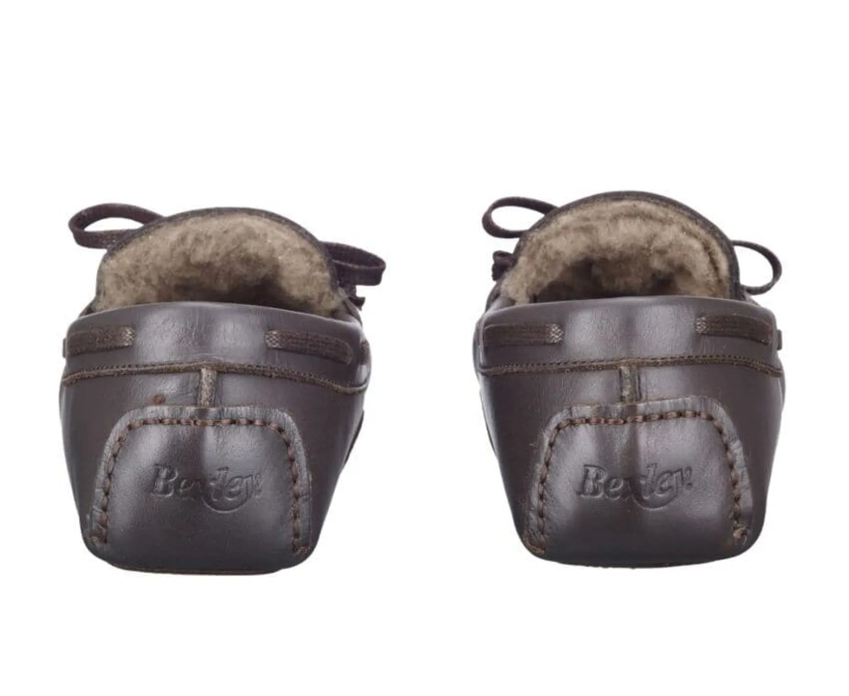 Bexley | Leather Wool Lining Moccasin Slippers Chocolate