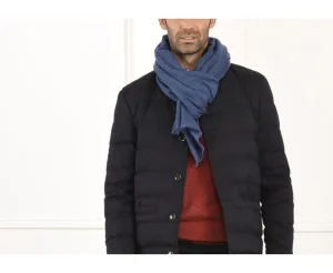 Bexley | Light Wool And Cashmere Scarf Blue Melange