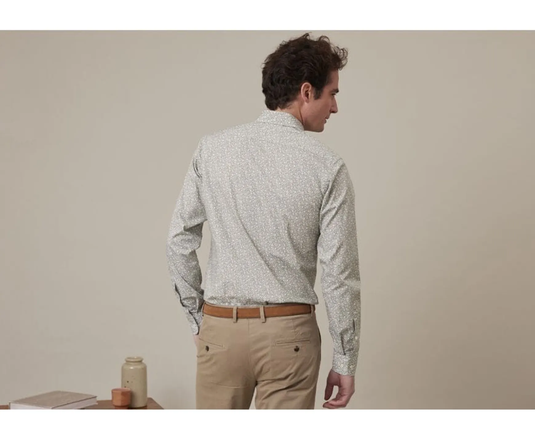 Bexley | Lime Green & Red Printed Shirt Symphorien Vert Tilleul Et Rouge