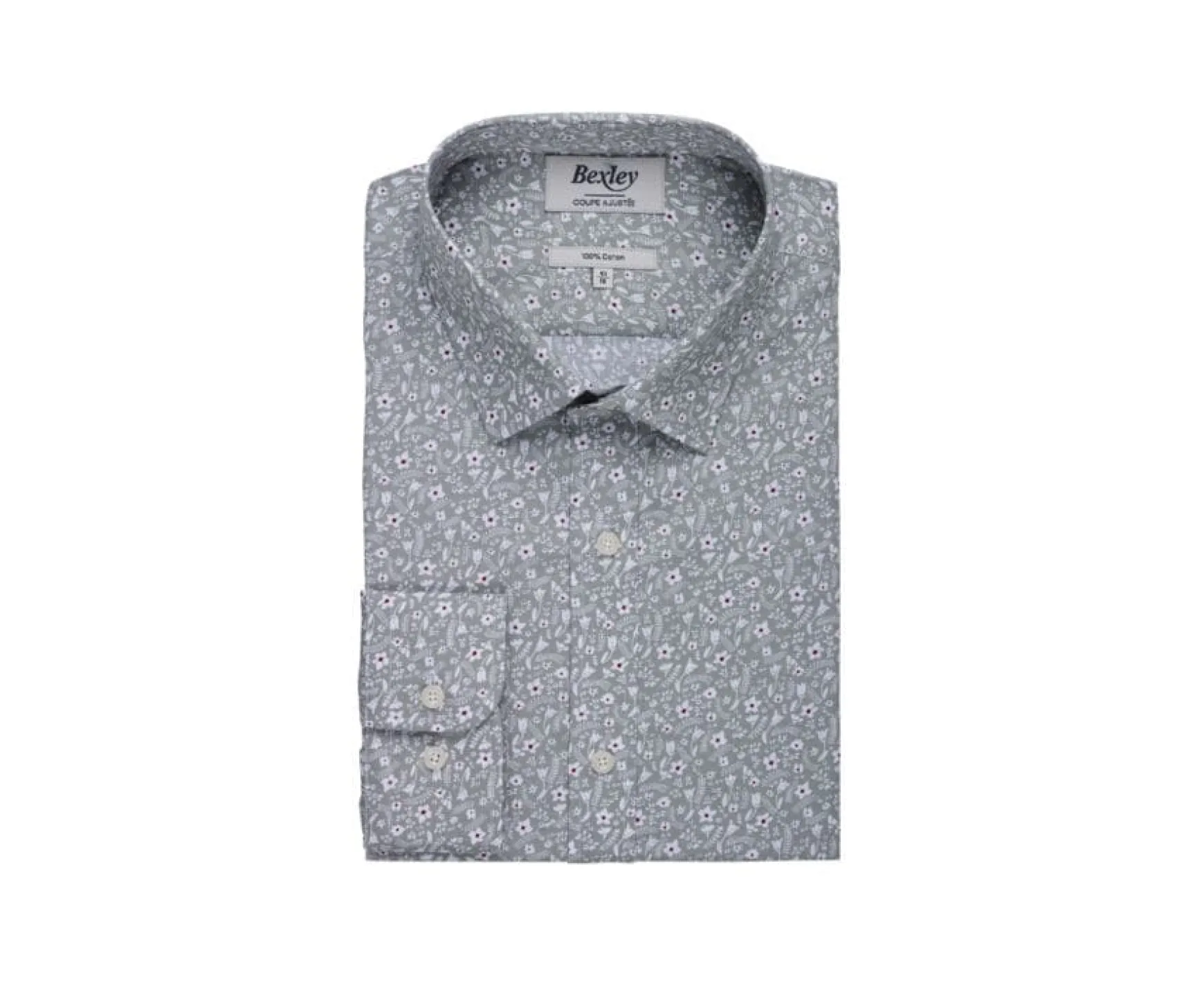 Bexley | Lime Green & Red Printed Shirt Symphorien Vert Tilleul Et Rouge