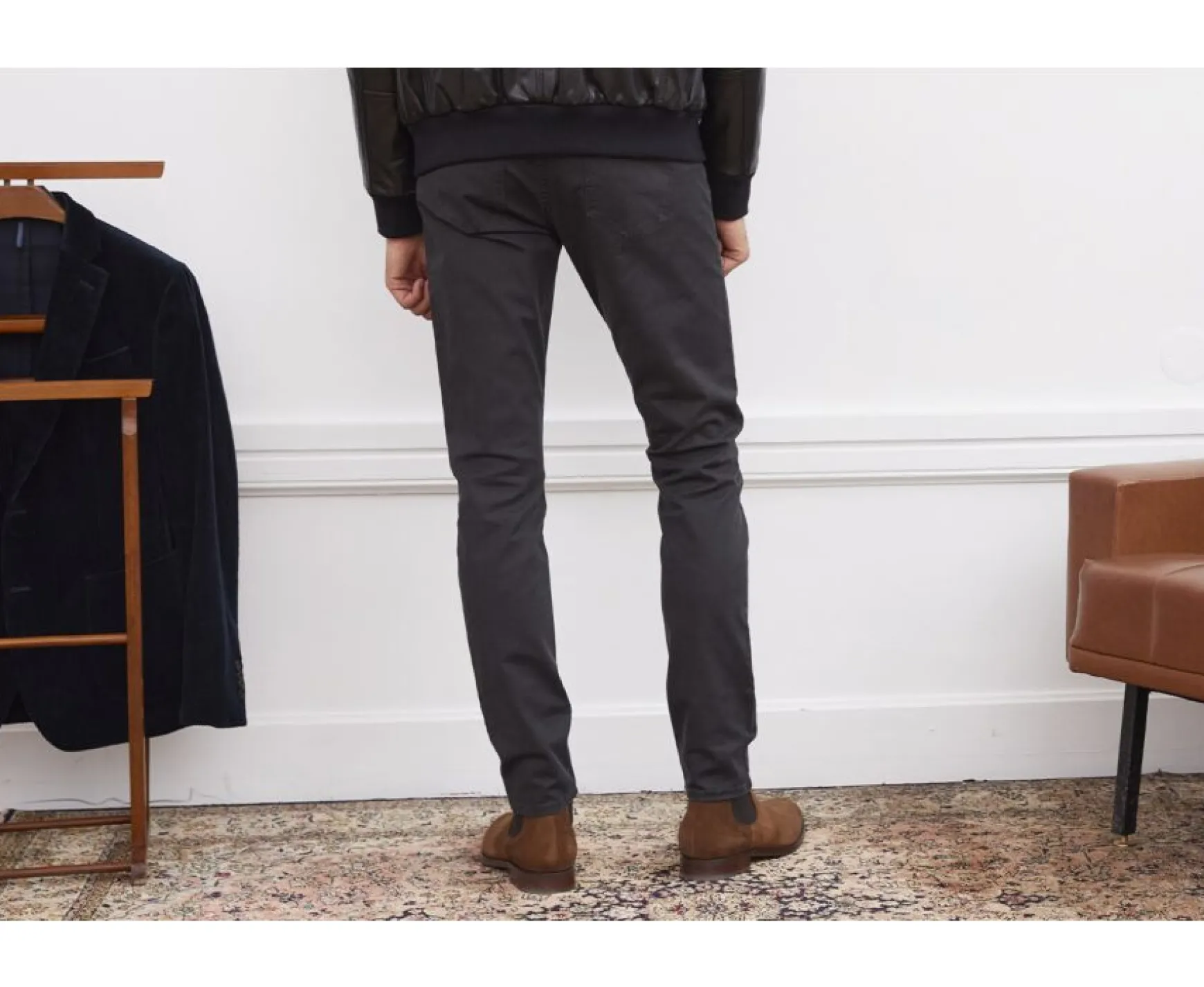 Bexley Adjusted Fit | Men'S 5 Pocket Trousers Karson Charcoal