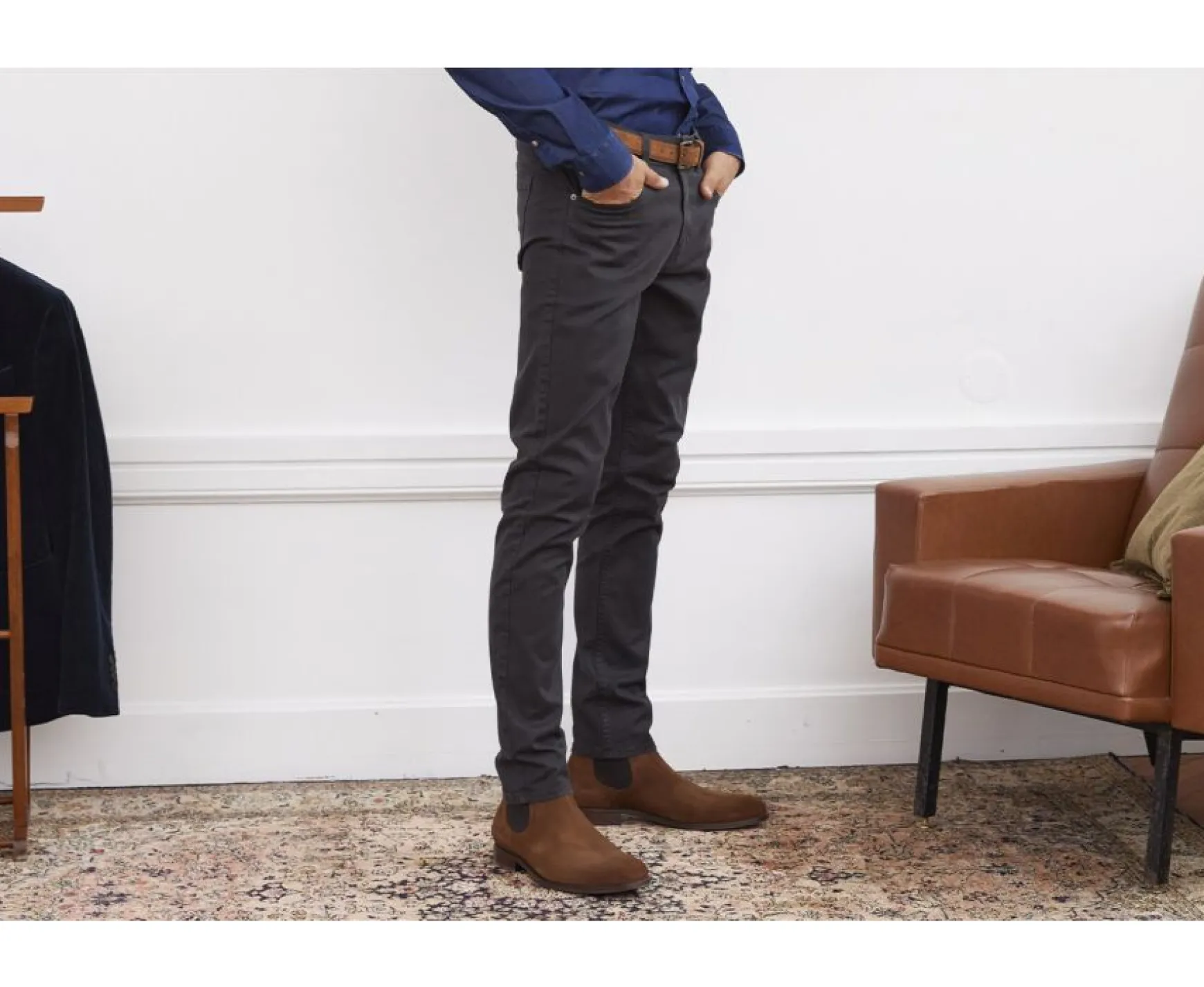 Bexley Adjusted Fit | Men'S 5 Pocket Trousers Karson Charcoal