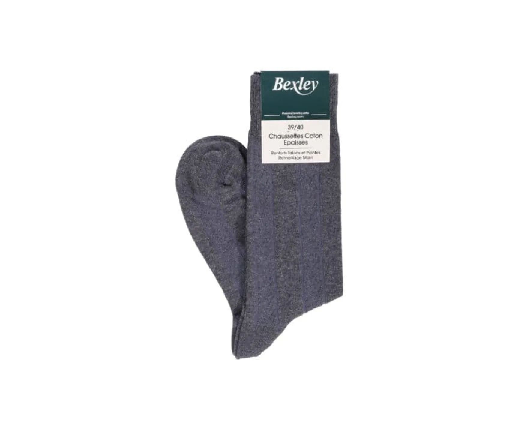 Bexley | Men'S Anthracite Grey Thick Cotton Socks With Herringbone Style Grey Anthracite