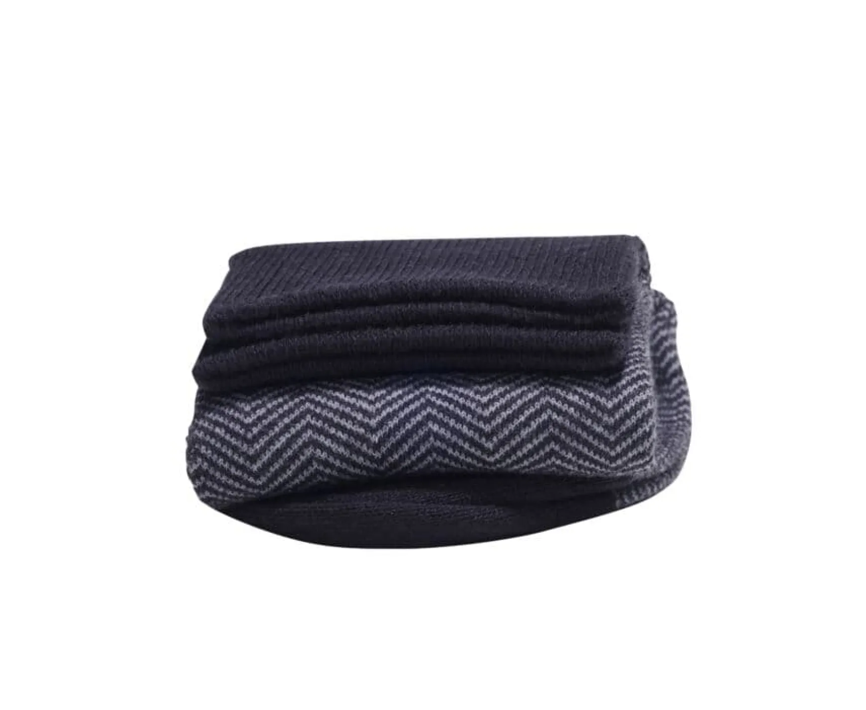 Bexley | Men'S Black & Grey Thick Cotton Socks With Herringbone Style Black And Grey