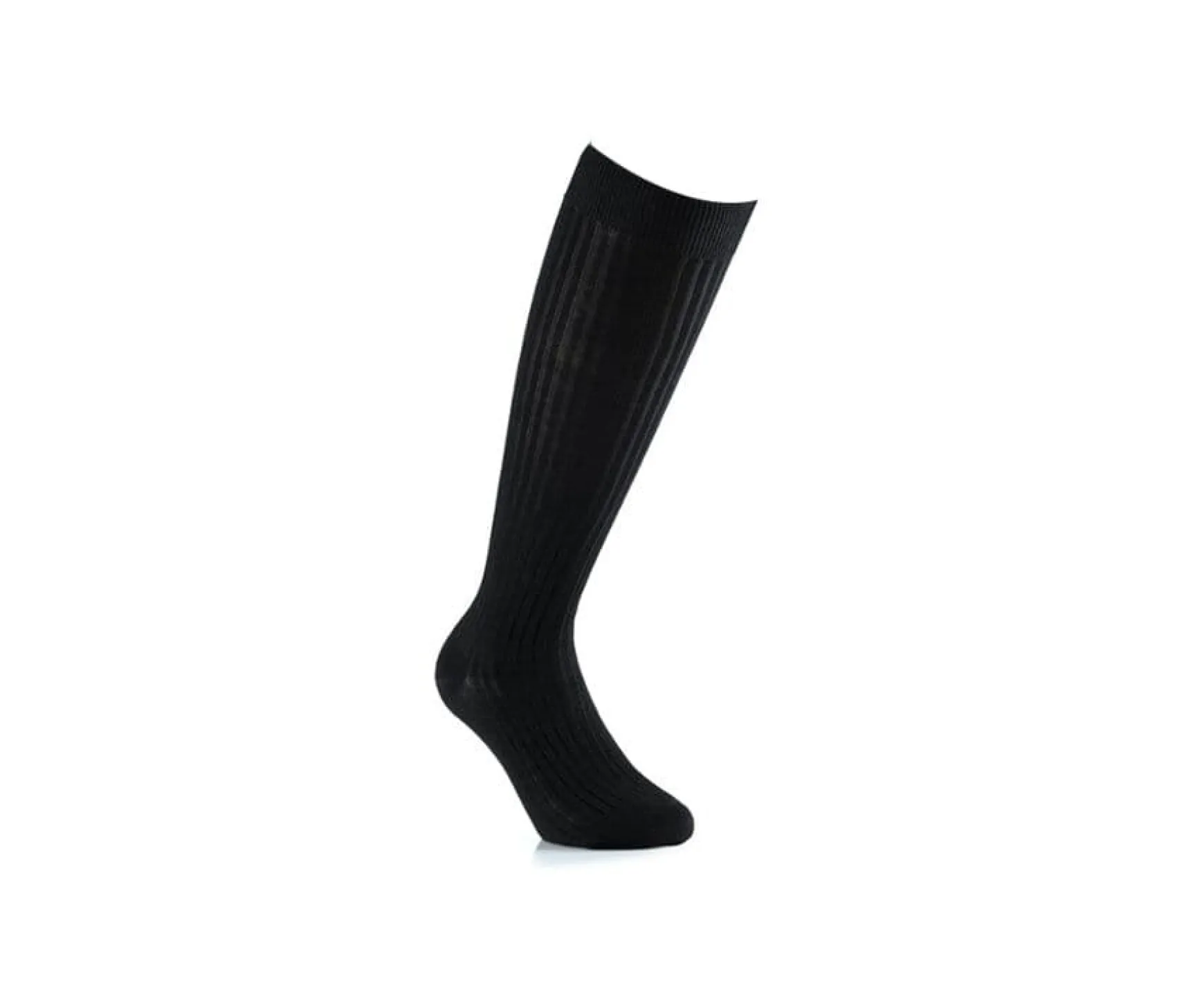 Bexley | Men'S Black Cotton High Socks Blackblack With Black Waistband
