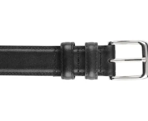 Bexley | Men'S Black Leather Belt With Silver Buckle Brixton Silver Blackblack With Black Waistband