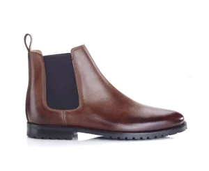 Bexley Boots Shoes | Men'S Chelsea Boots Rubber Outsole With Separate Heel - Bentfield Gomme | Patina Chocolate