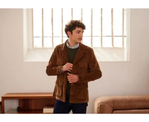Bexley | Men'S Corduroy Safari Jacket - Florencien | Dark Camel
