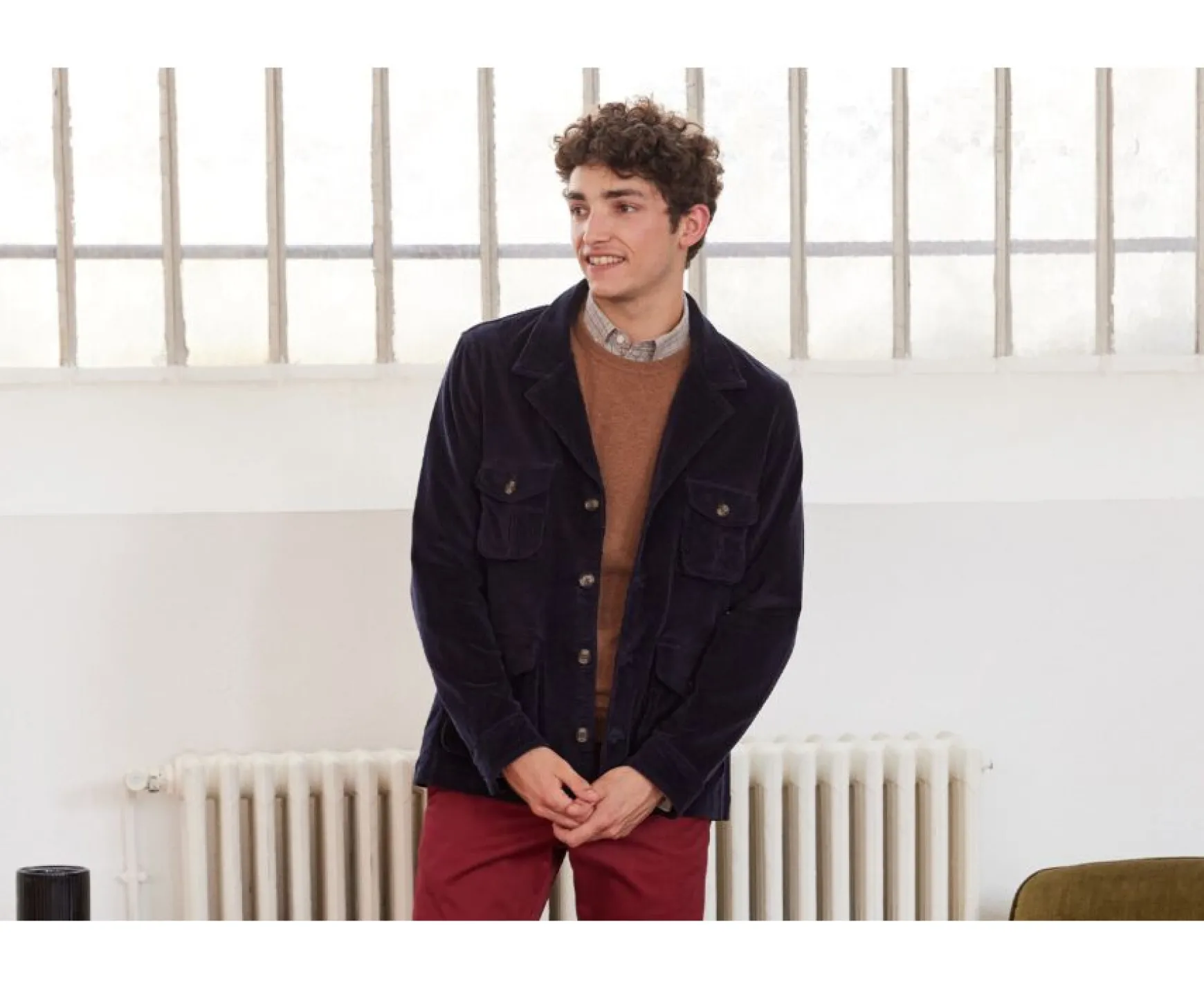 Bexley | Men'S Corduroy Safari Jacket - Florencien | Navy