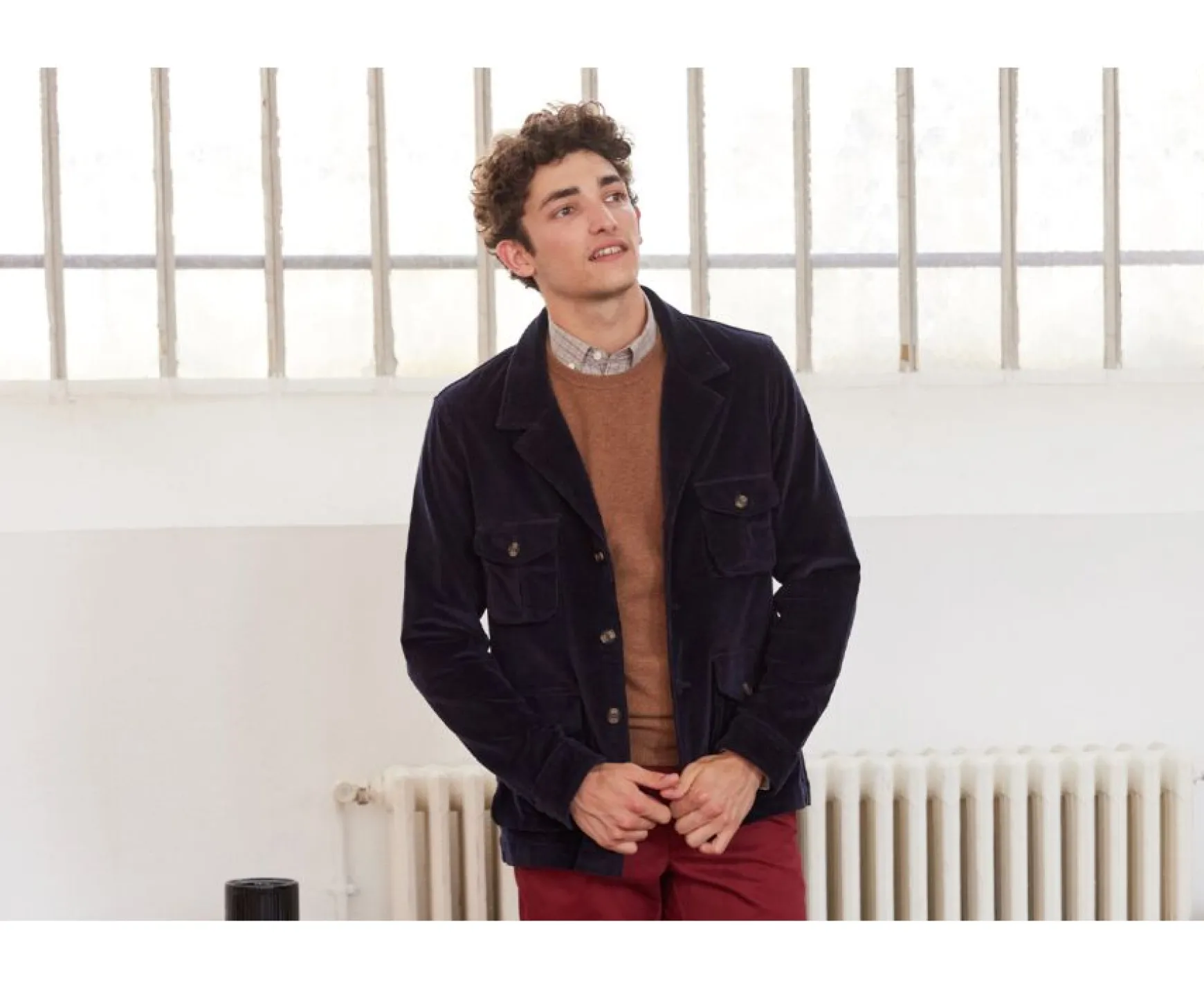 Bexley | Men'S Corduroy Safari Jacket - Florencien | Navy