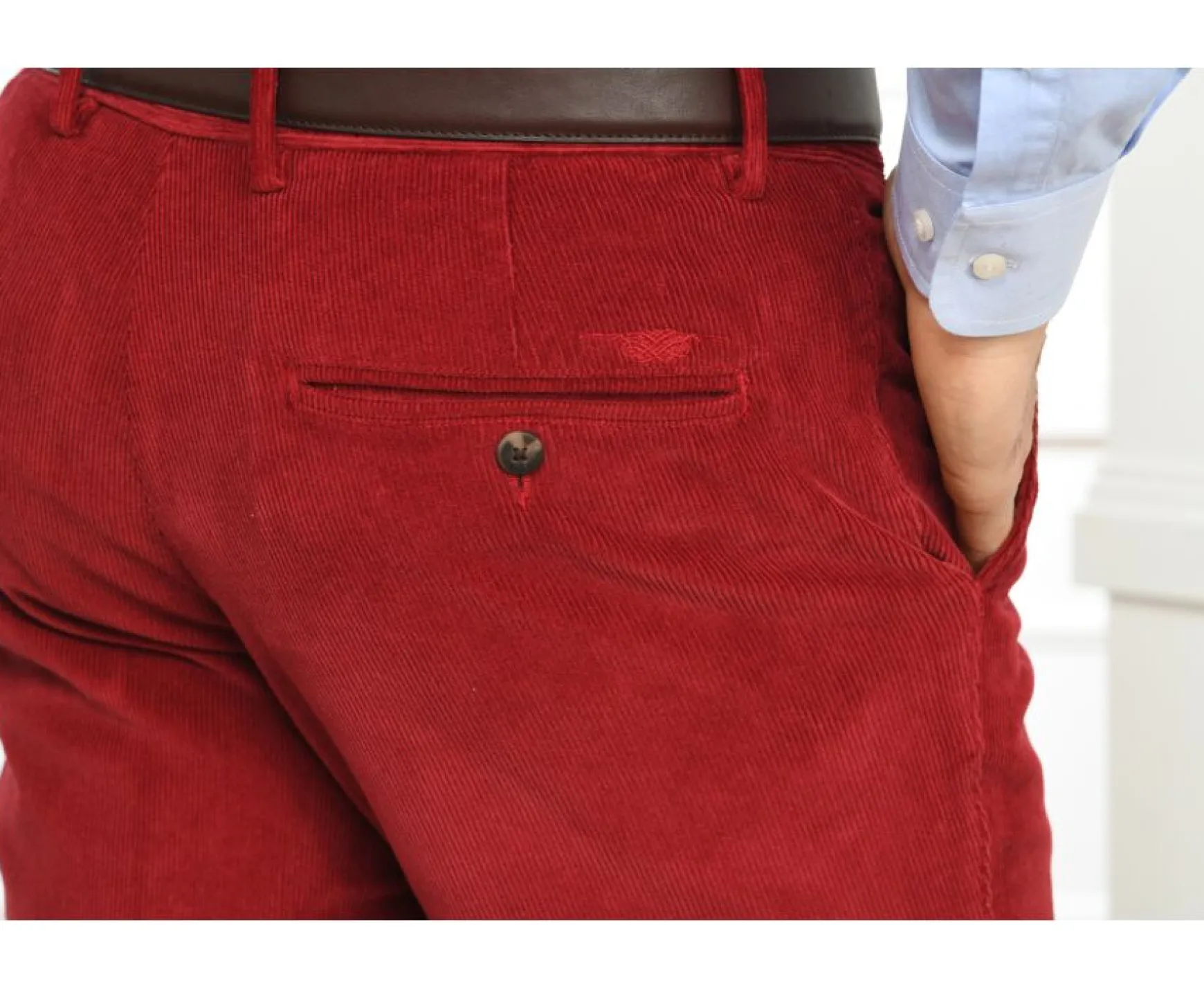 Bexley Adjusted Fit | Men'S Corduroy Trousers Norman Dark Red