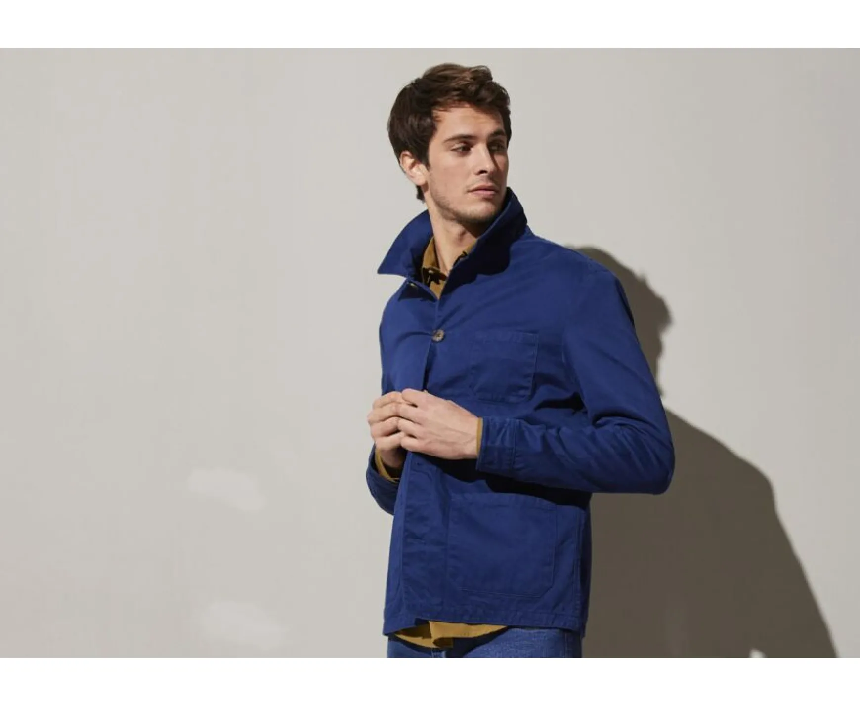 Bexley | Men'S Cotton Jacket Felicien Indigo Blue