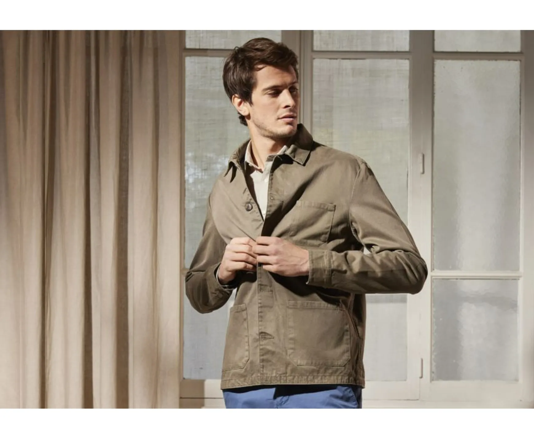 Bexley | Men'S Dark Taupe Cotton Jacket Felicien Dark Taupe Ii