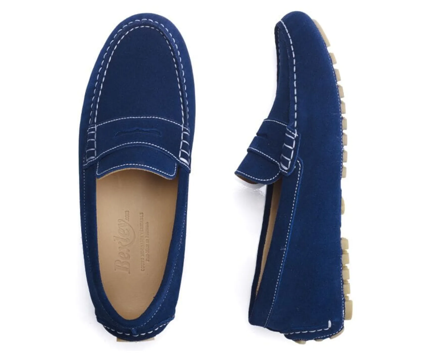 Bexley Moccasins | Men'S Driving Moccasins Ferguson Indigo Suede