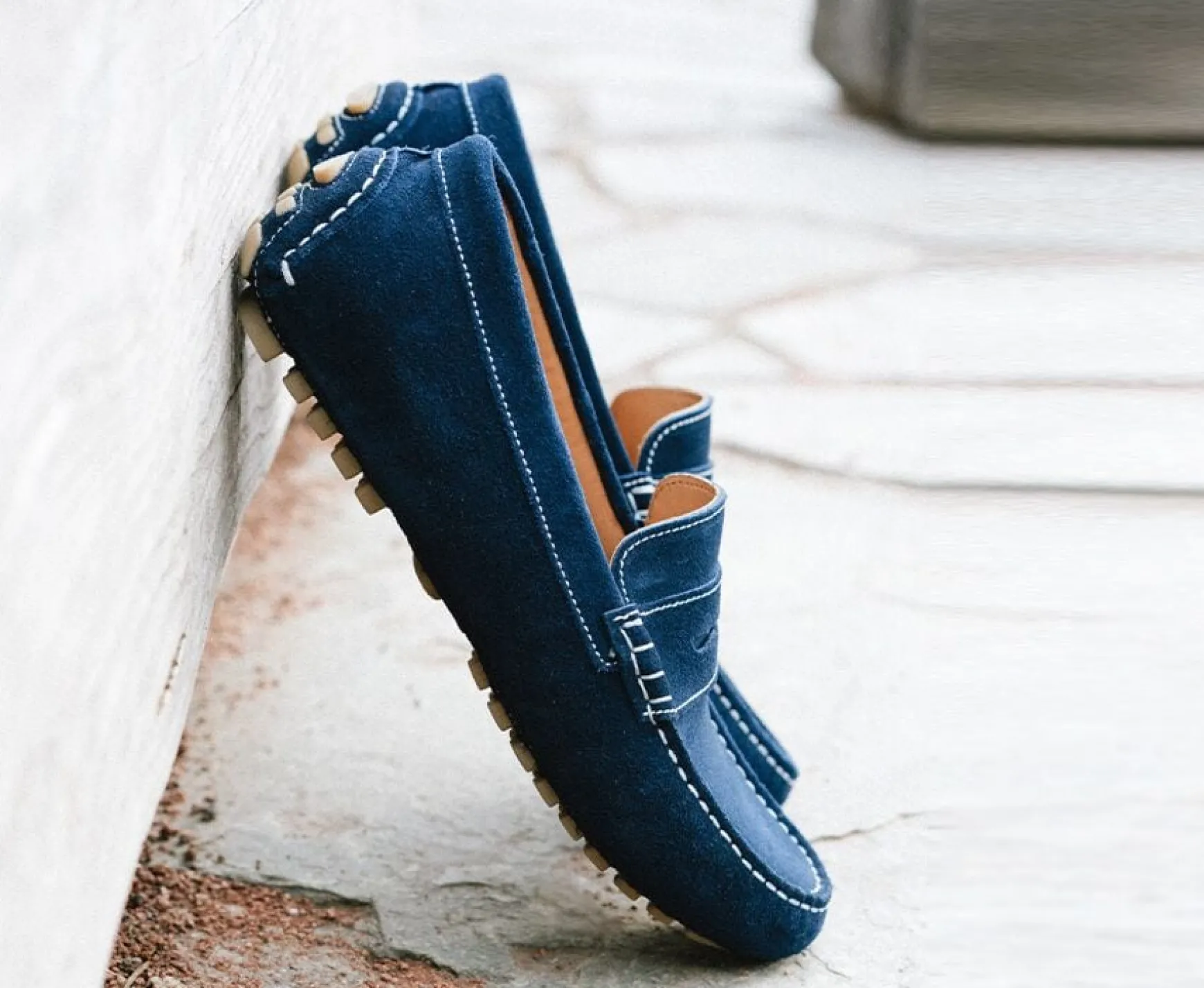 Bexley Moccasins | Men'S Driving Moccasins Ferguson Indigo Suede