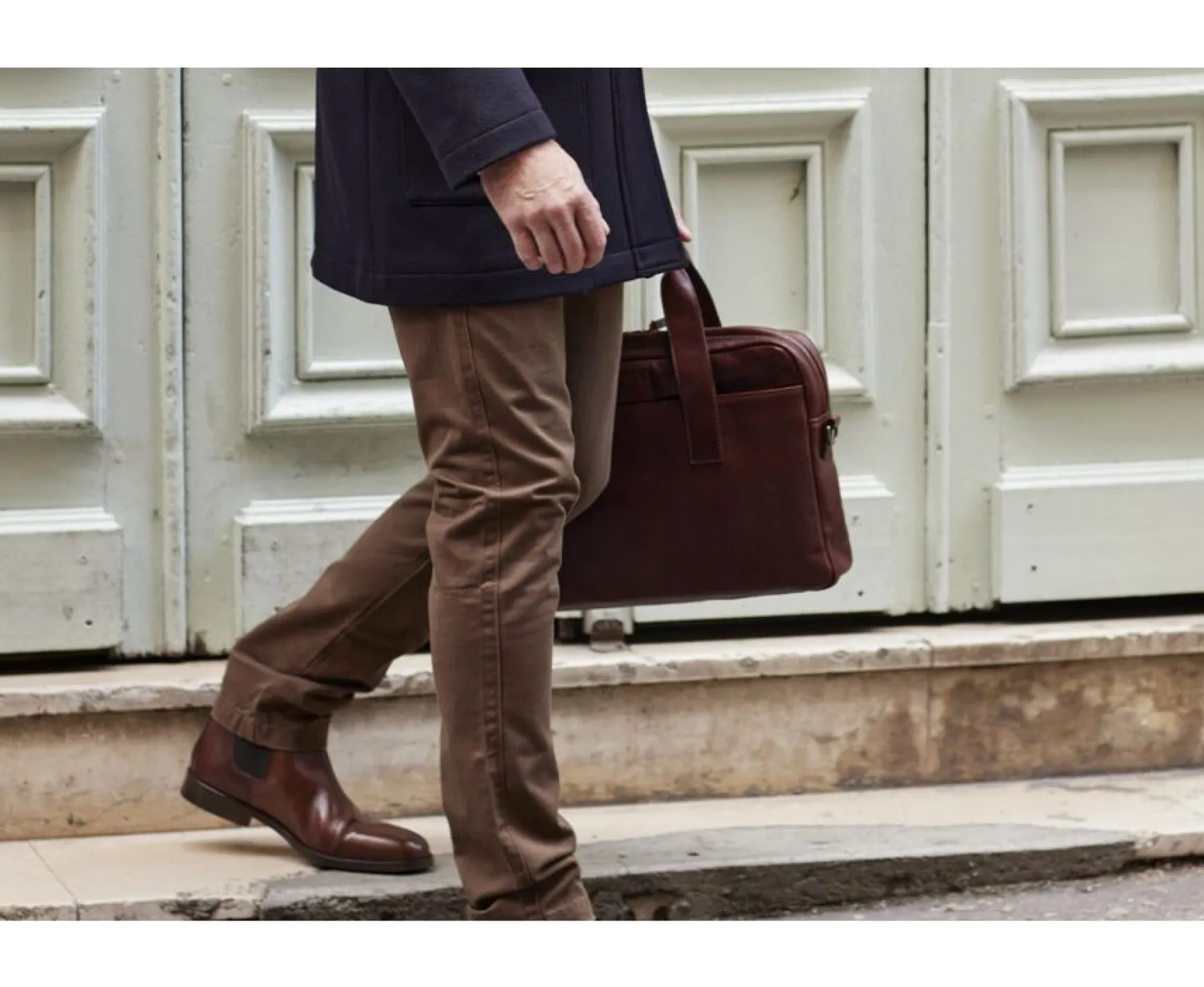 Bexley | Men'S Leather Briefcase Harwinton Cognac