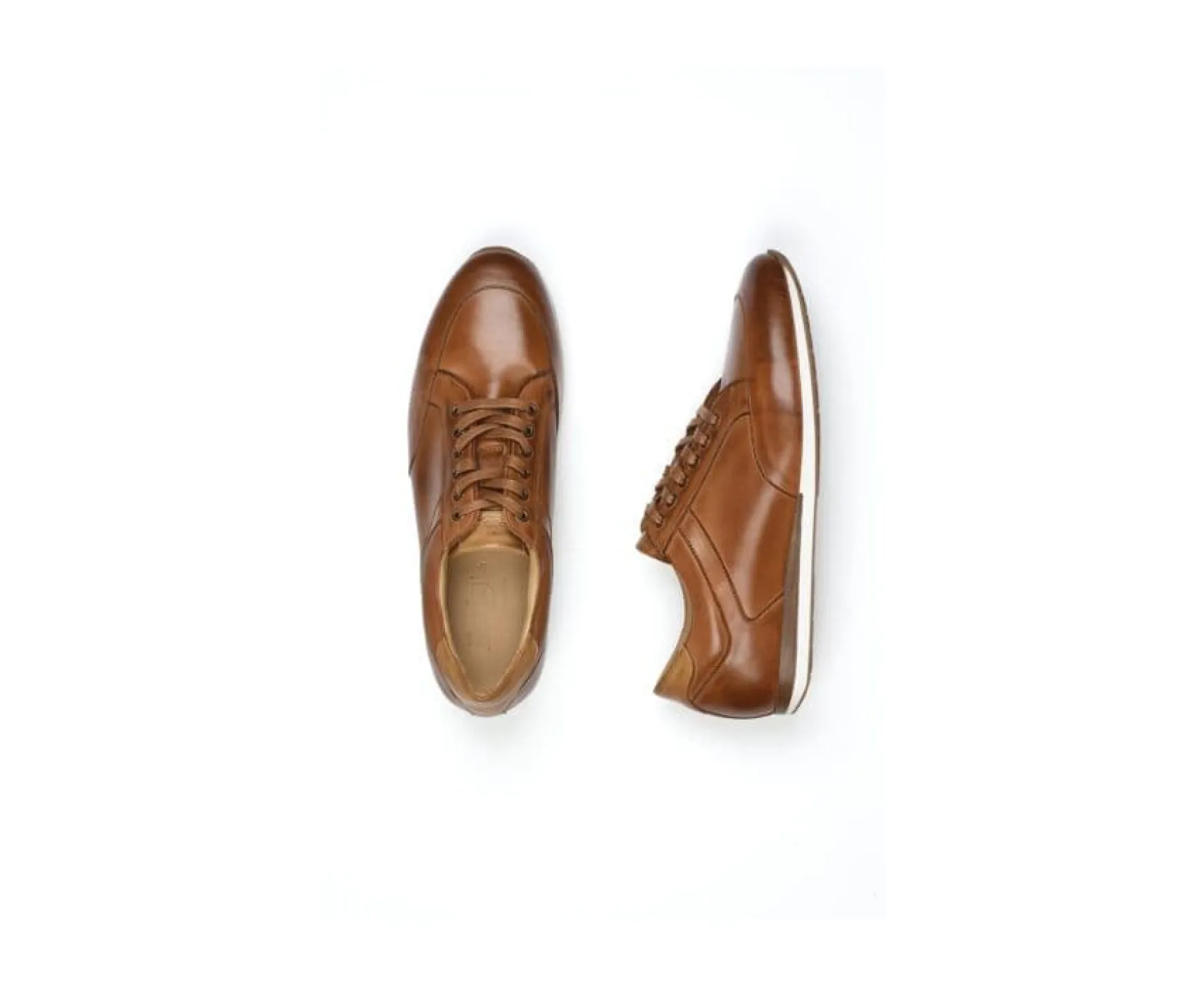 Bexley Trainers & Sneakers | Men'S Leather Trainers Belbara Patina Chestnut