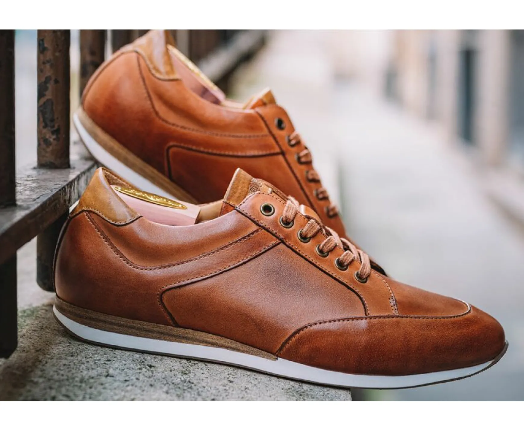 Bexley Trainers & Sneakers | Men'S Leather Trainers Belbara Patina Chestnut