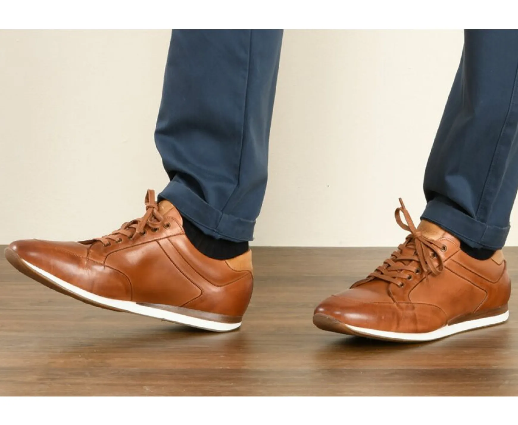 Bexley Trainers & Sneakers | Men'S Leather Trainers Belbara Patina Chestnut