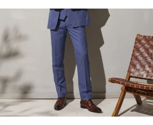 Bexley | Men'S Light Blue Melange Suit Trousers Lazare Light Azul Melange