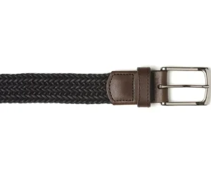 Bexley | Men'S Navy Braided Cotton Belt Norwood Silver Navy Cotton