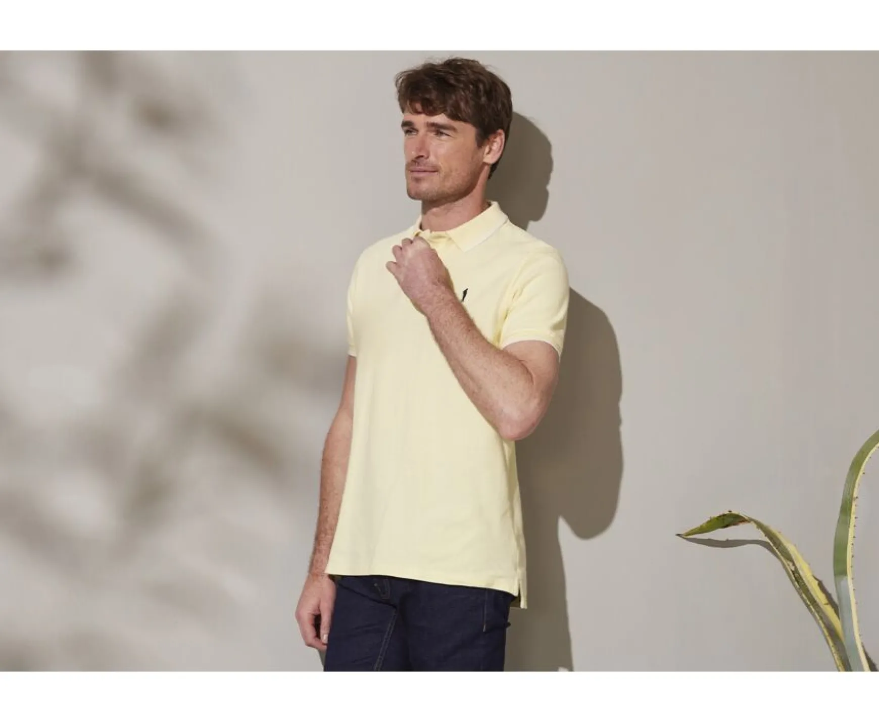Bexley Adjusted Fit | Men'S Polo Shirt Adney Yellow And White