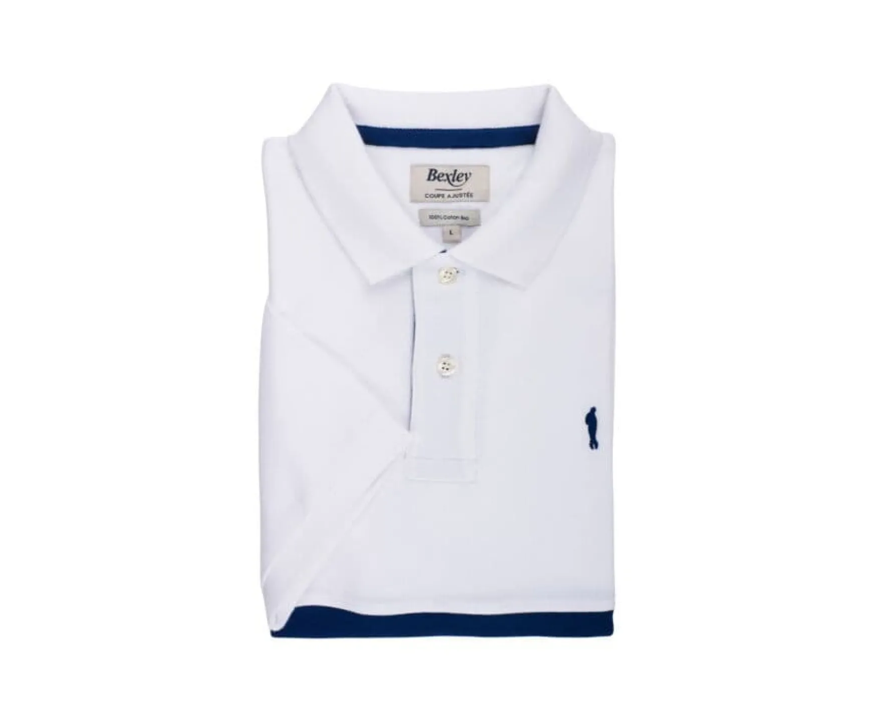 Bexley Adjusted Fit | Men'S Polo Shirt Aurick White And Navy