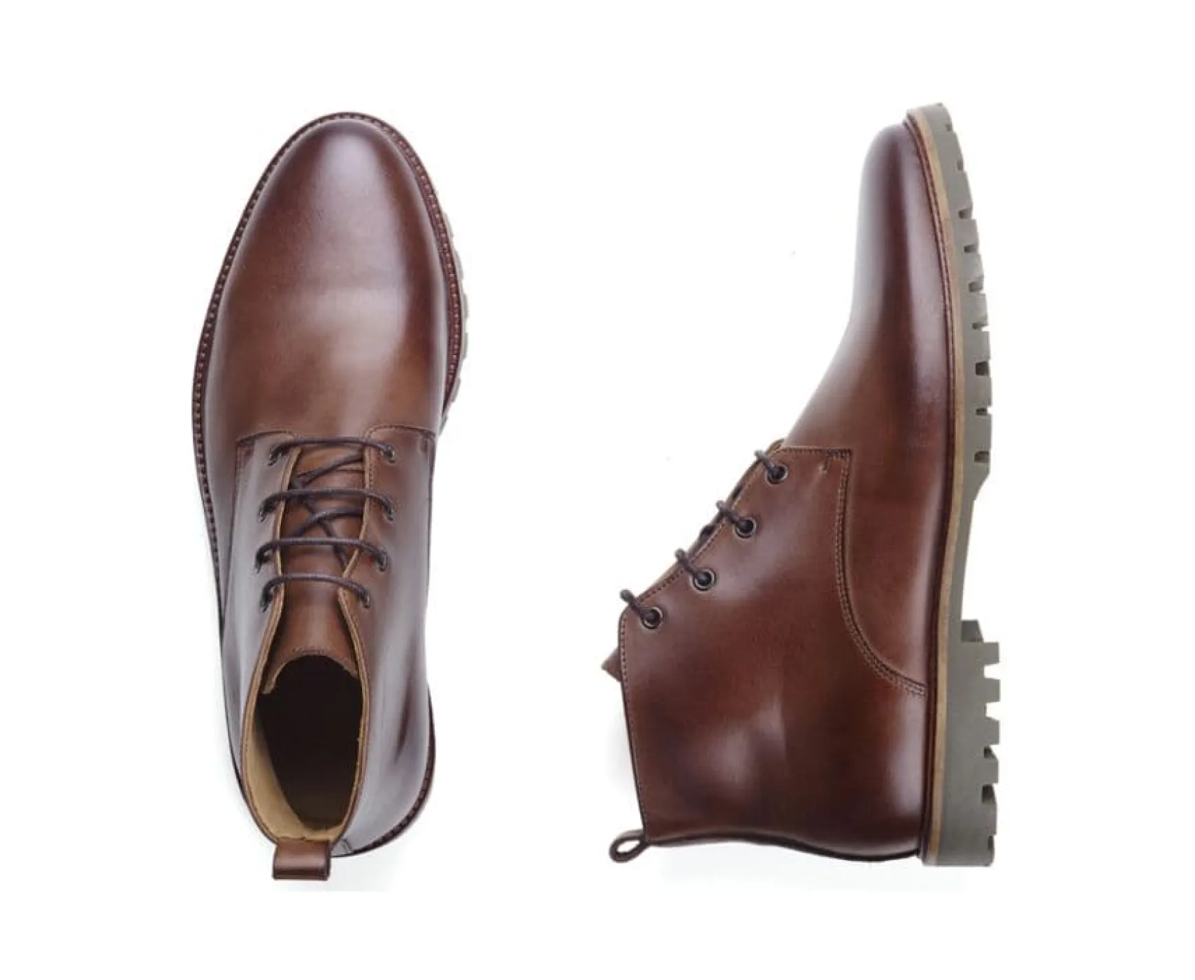 Bexley Boots Shoes | Men'S Rubber Outsole Boots Chocolate Patina - Canfield Gomme | Patina Chocolate