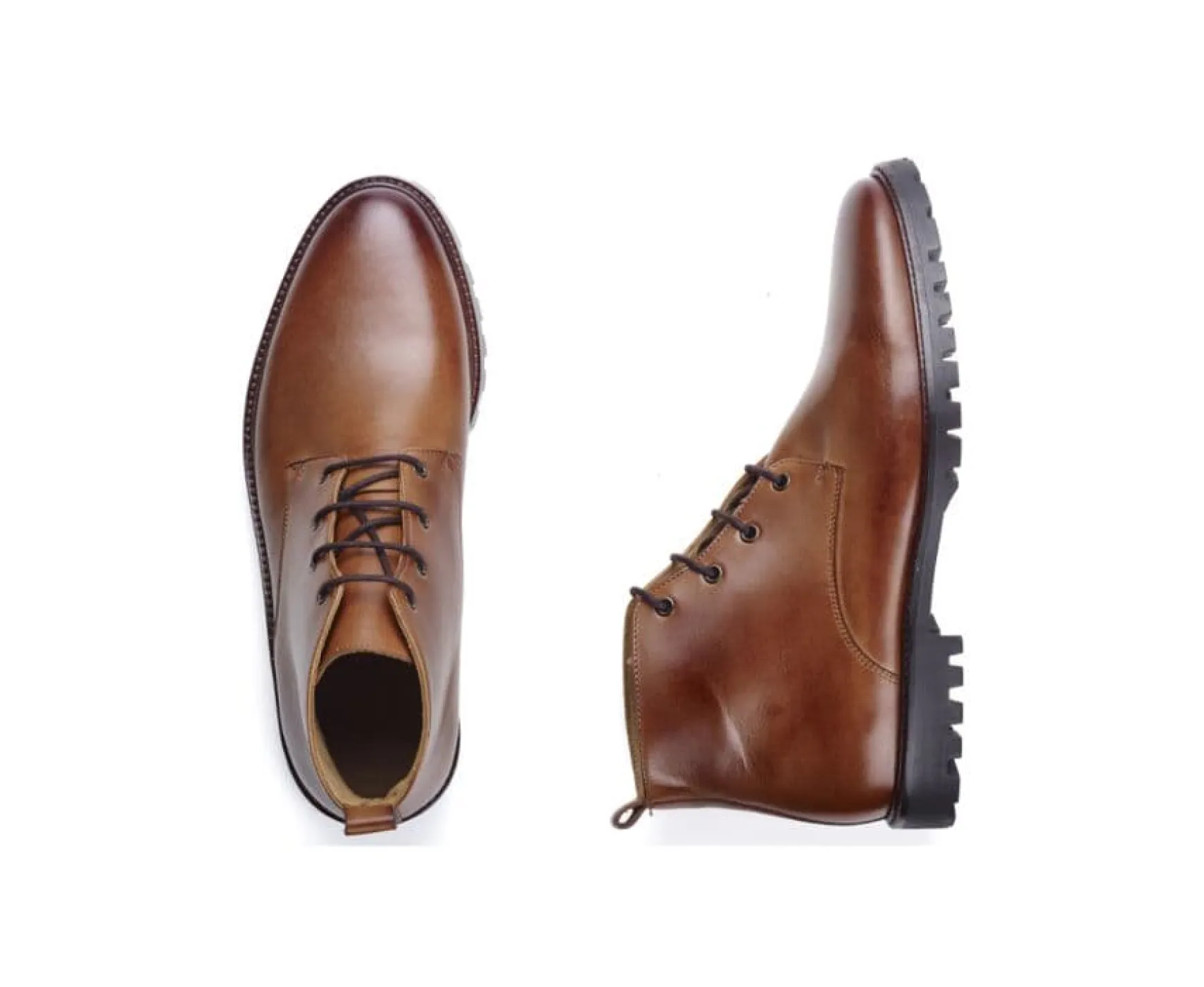Bexley Boots Shoes | Men'S Rubber Outsole Boots Cognac Patina - Canfield Gomme | Patina Cognac