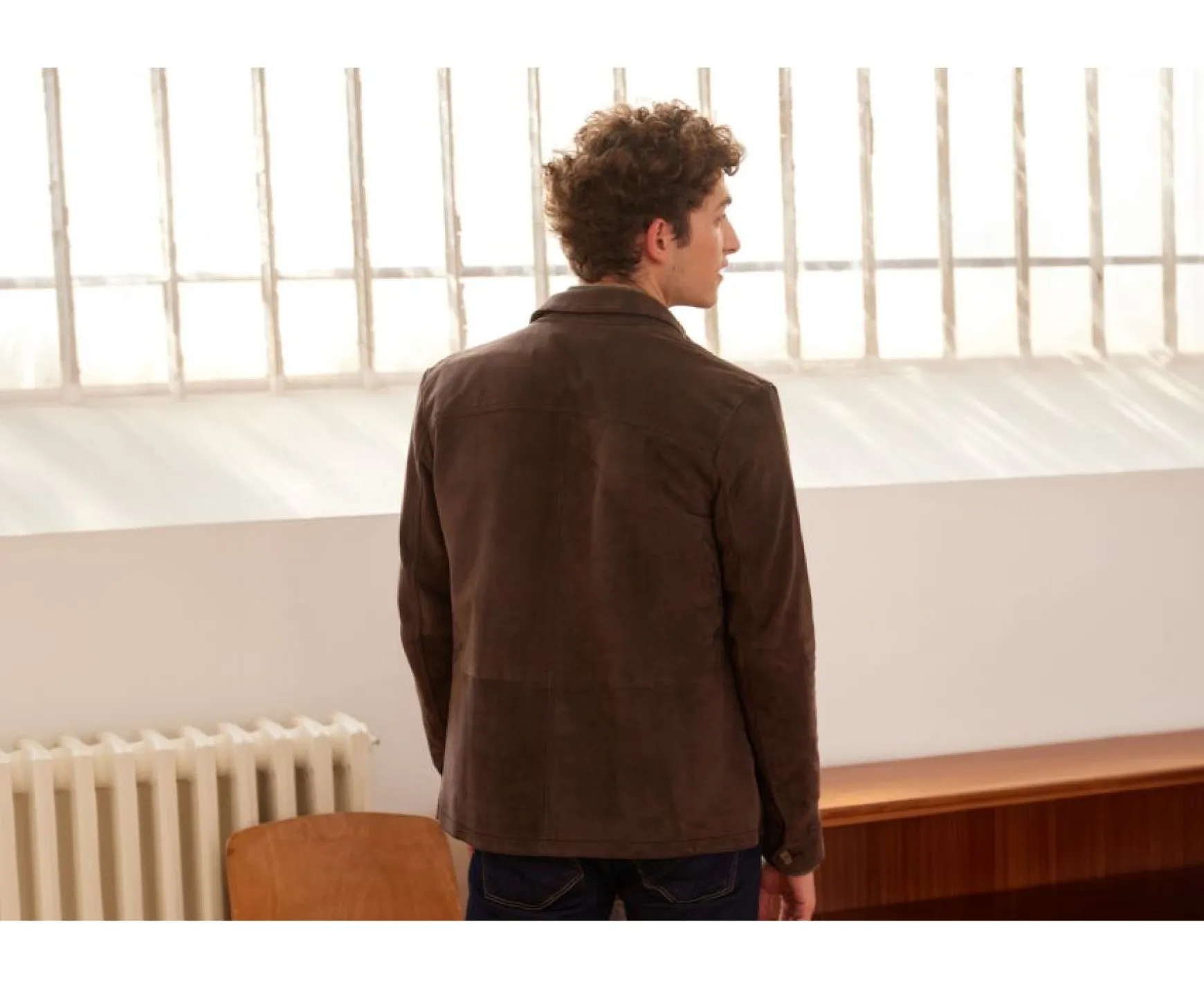 Bexley | Men'S Suede Leather Jacket Faustin Brown