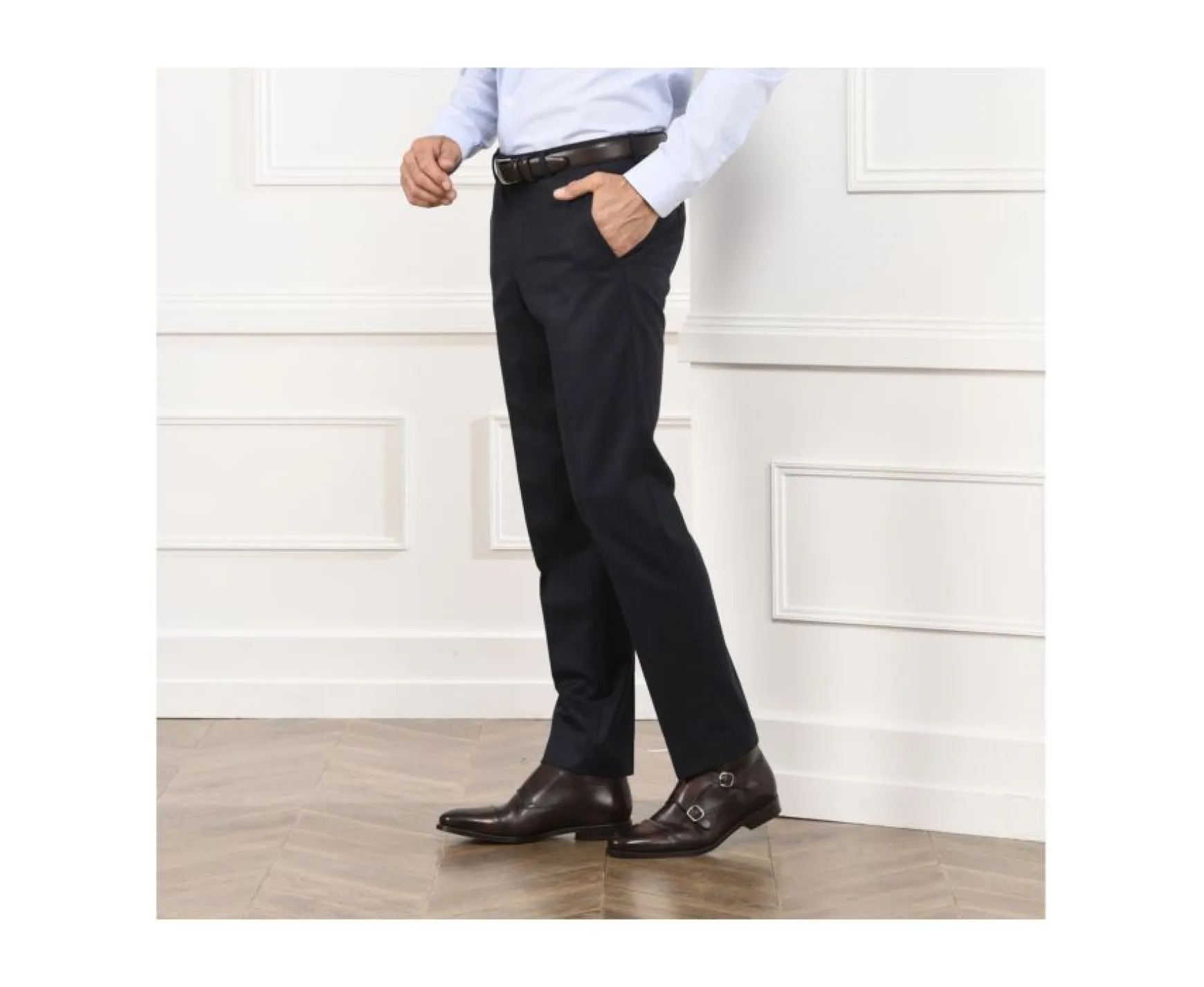 Bexley | Men'S Suit Trousers Leonard Navy Melange