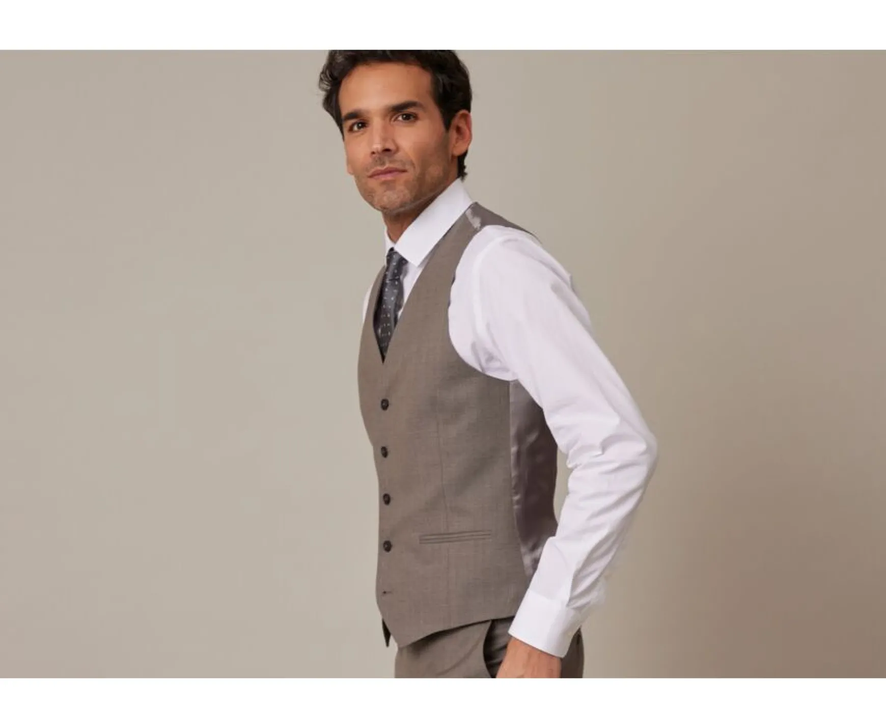Bexley | Men'S Taupe Melange Suit Waistcoat Lazare Light Taupe Melange