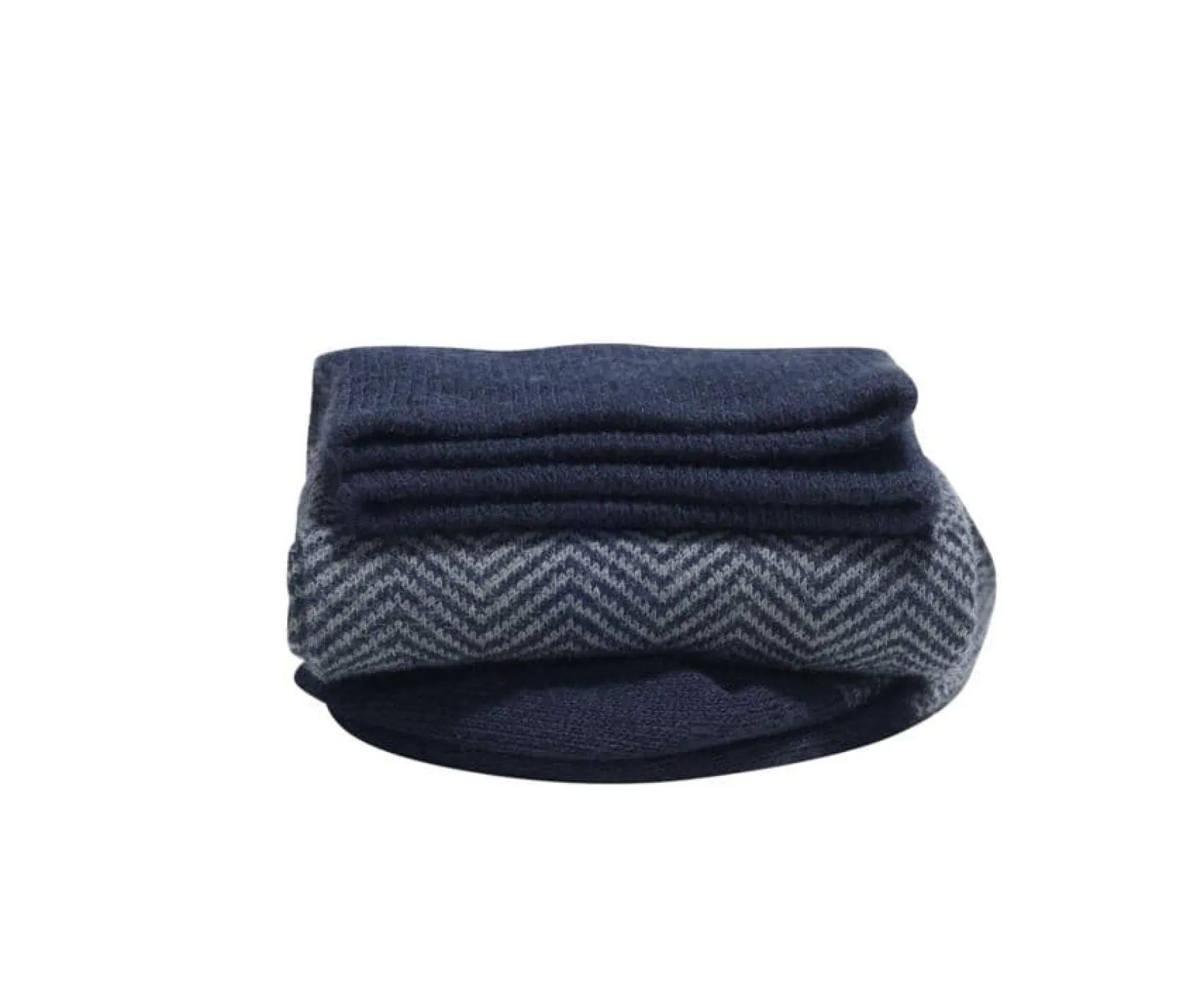 Bexley | Men'S Thick Cotton Socks With Herringbone Style Navy & Green