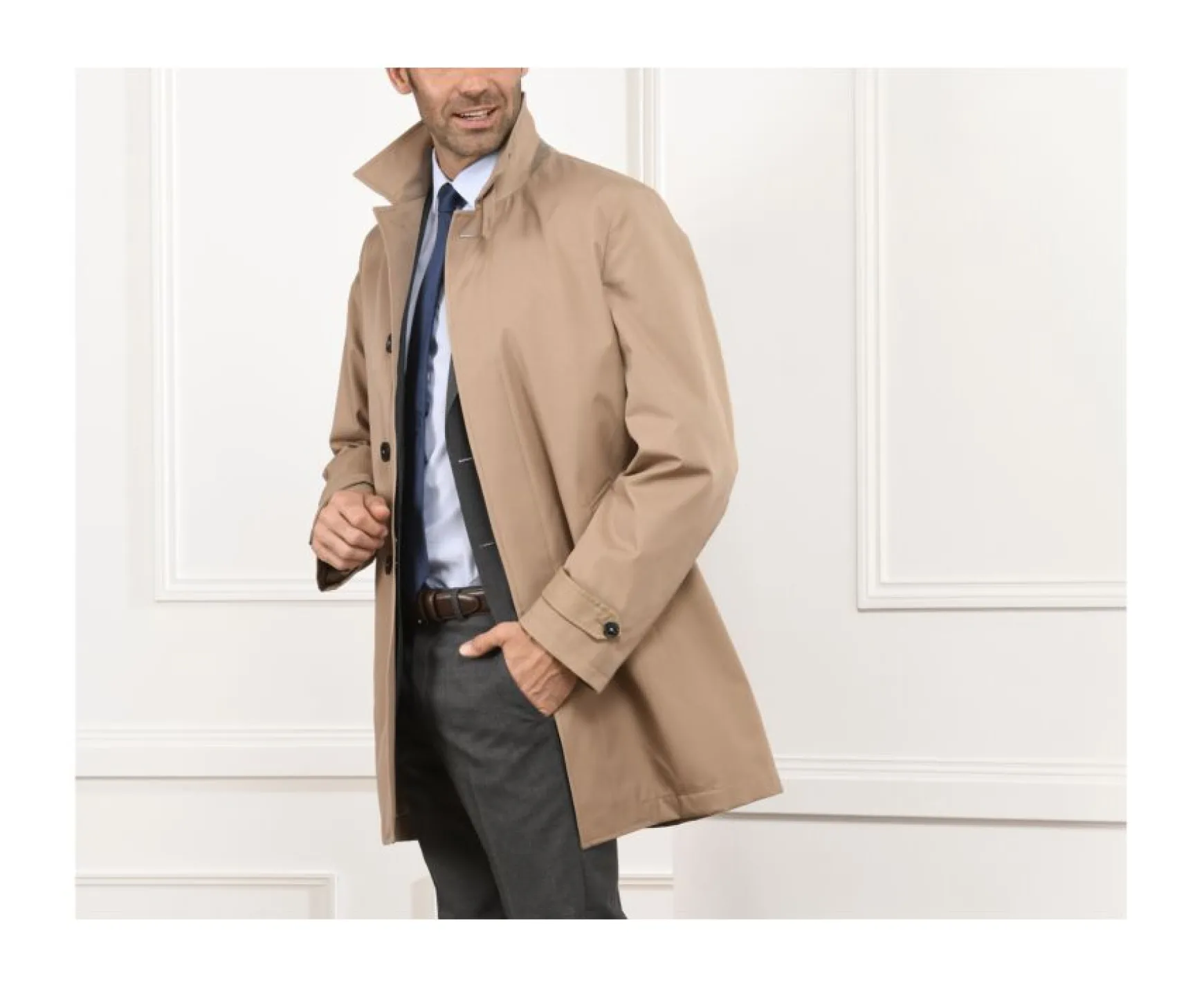 Bexley | Men'S Trench Coat Aurele Ii Dark Beige