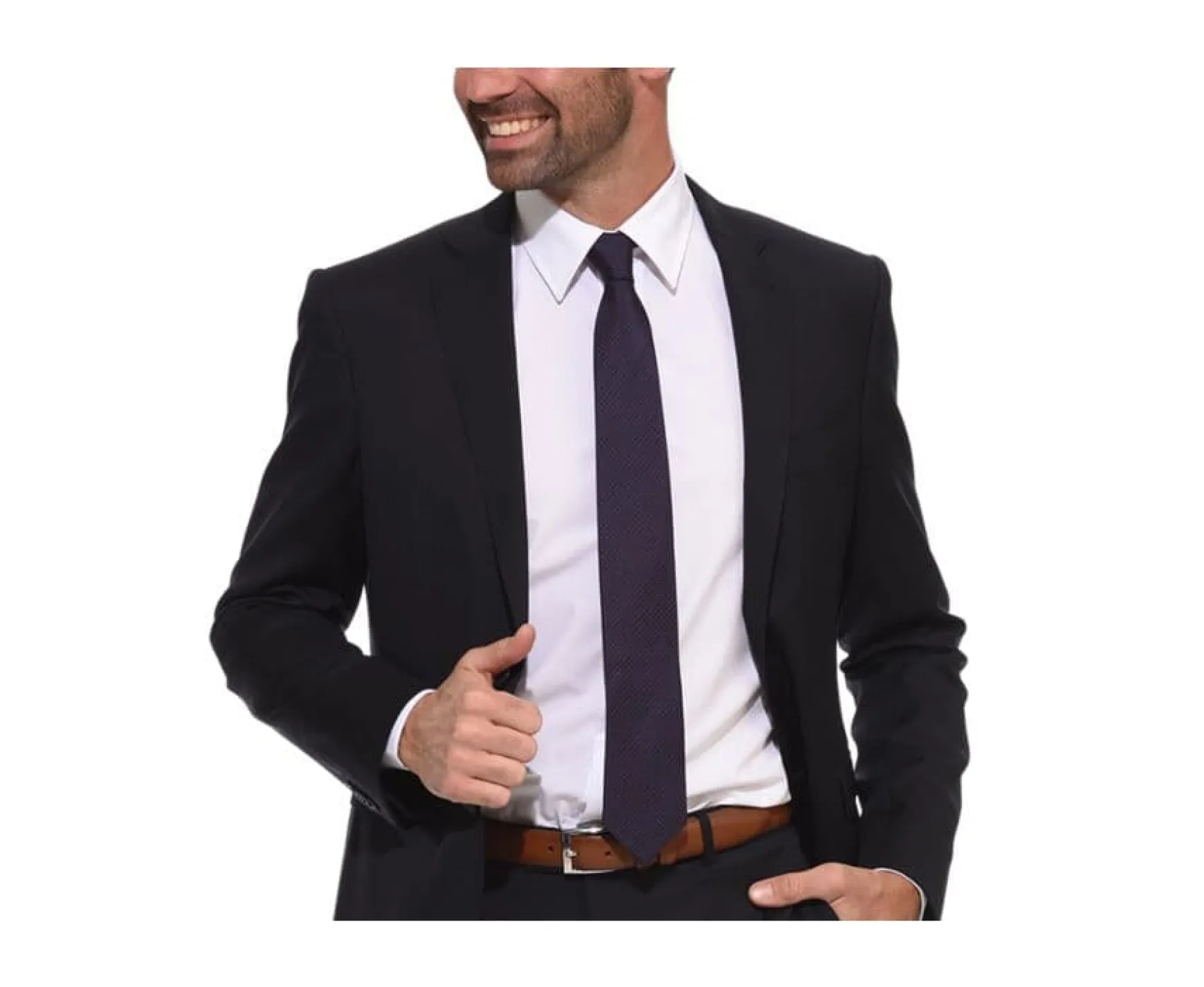 Bexley | Navy Silk Tie - Red Micro Dots Navy And Red