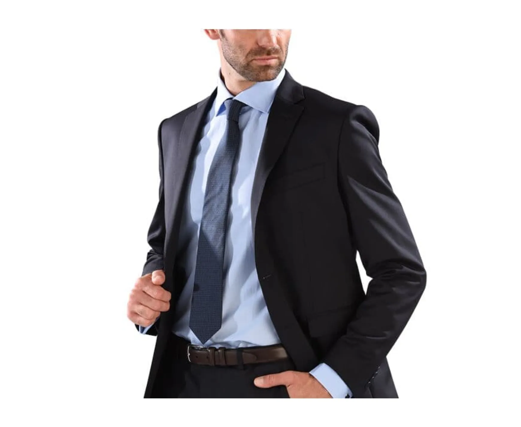 Bexley | Navy Silk Tie With Royal Blue Micro Dots Navy And Roy Blue