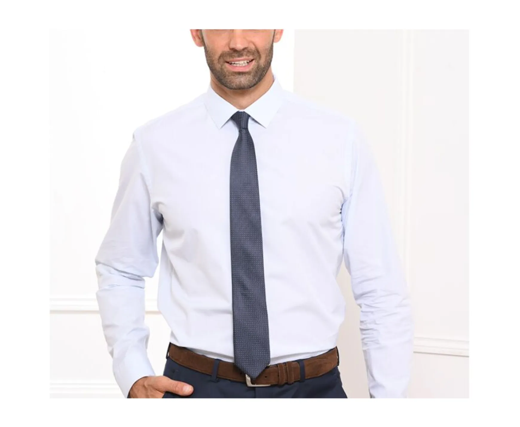 Bexley | Petrol Blue Tie With Navy Micro Dots Petrol Blue And Navy