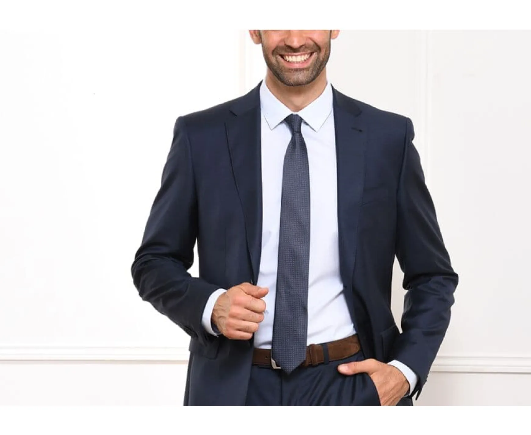 Bexley | Petrol Blue Tie With Navy Micro Dots Petrol Blue And Navy