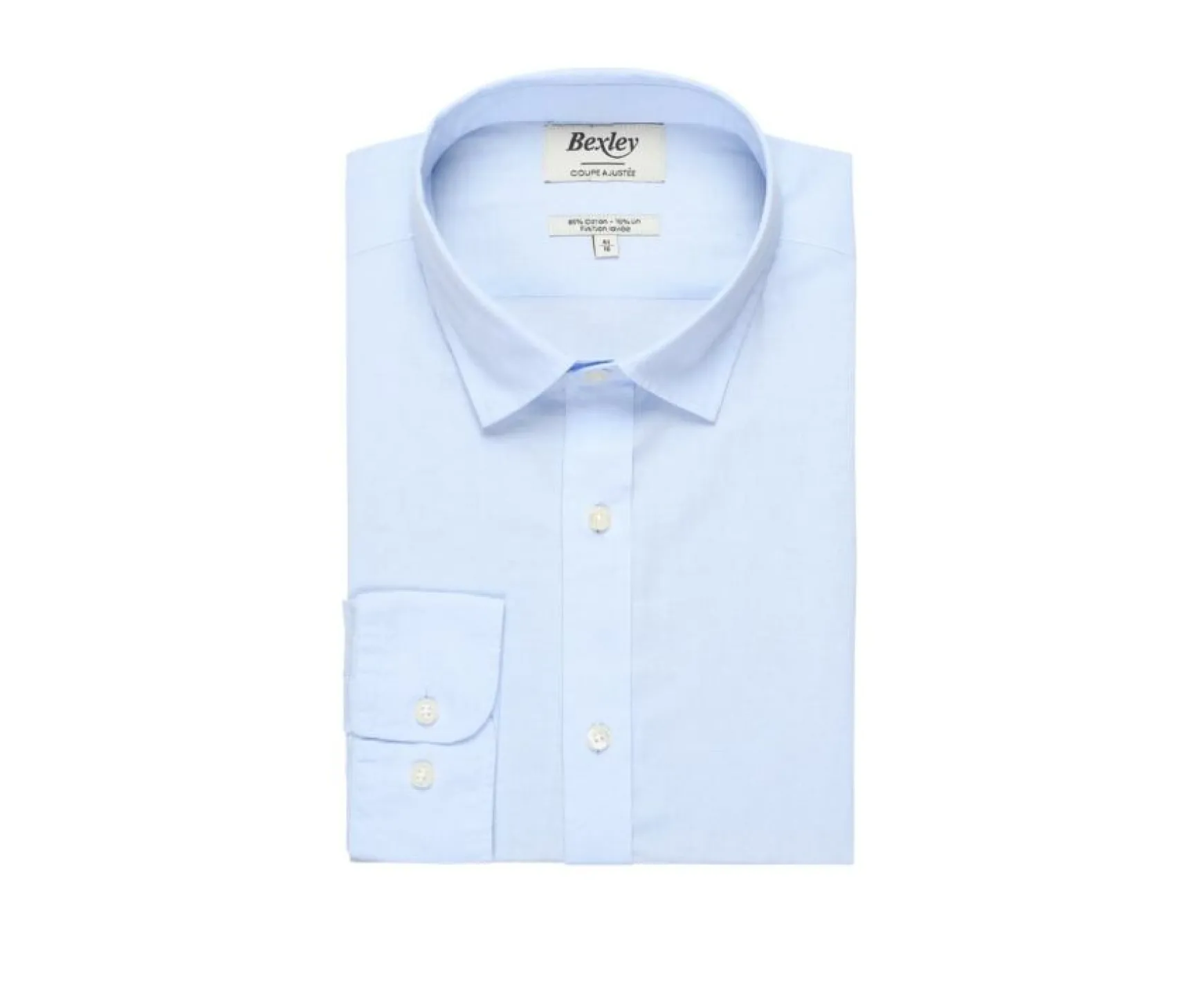 Bexley | Plain Cotton Linen Shirt Silbert Blue Sky