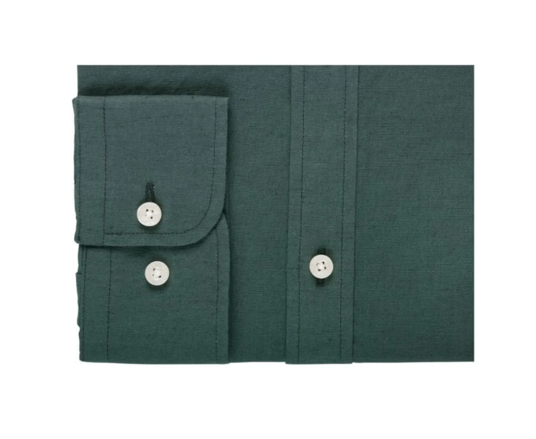 Bexley | Plain Cotton Linen Shirt Silbert Dark Green